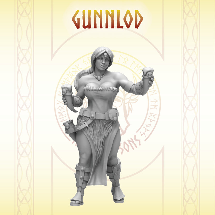 Render de la miniatura en escala 32 mm de Gunnlod.